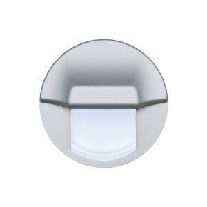 Oprawa schodowa EPSILON duże koło, kolor srebrny, barwa biała ciepła, do puszki 60mm, 9V, 0,72W