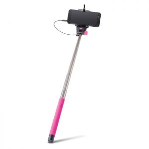 Monopod z kablem audio Forever MP-400 różowy