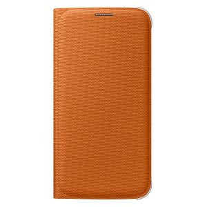 Samsung etui Flip Wallet Galaxy S6  pomarańczowe FABRIC