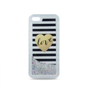 Nakładka Liquid Glitter TPU Love do iPhone 6/6s s rebrna