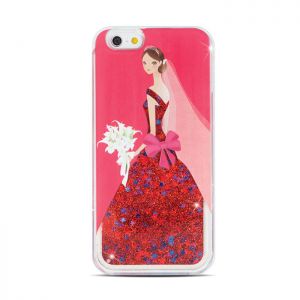Liquid Glitter TPU Lady do iPhone 7 czer