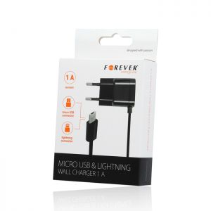 Ładowarka sieciowa Forever micro USB + Lighting 1A
