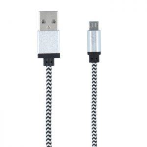 Kabel micro USB pleciony biały