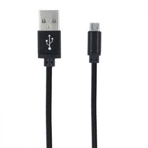 Kabel micro USB pleciony czarny