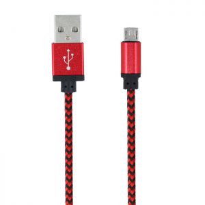 Kabel micro USB pleciony czerwony