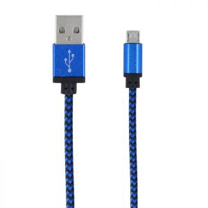 Kabel micro USB pleciony niebieski