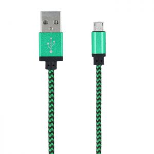 Kabel micro USB pleciony zielony